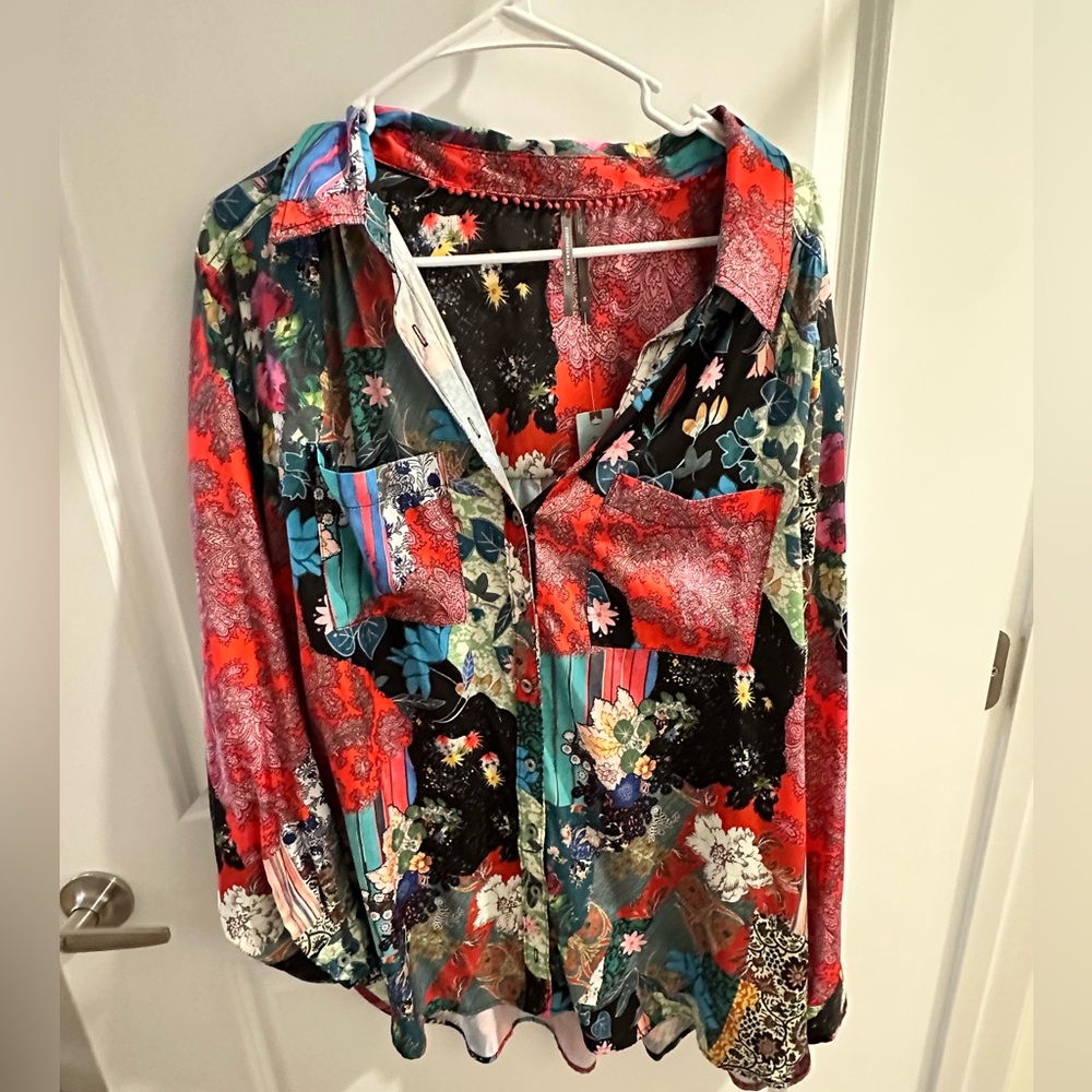 Anthropologie Patchwork Buttondown